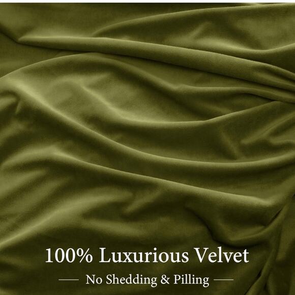 🆕 Olive Green Velvet Luxury Duvet Set Bedding High End Hotel Vibes KING - Picture 3 of 9